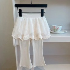 유블리 아동용 튜튜 레이스 펀칭 자수 샤 스커트 레깅스