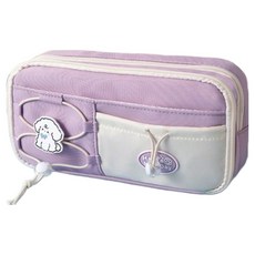 allode 小狗吊飾大容量鉛筆盒 23 x 12 x 8 cm, 02 淺紫色, 1個