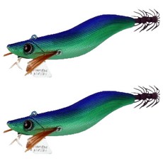 NIKEN 파공 야광 무늬오징어 갑오징어 수평 팁런에기 3호, 07 퍼플그린, 2개, 25g