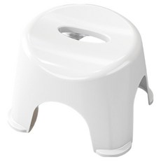 Block Mart 圓形簡約素色浴室椅, 白色