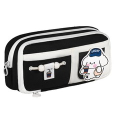 allode 可愛小狗大容量鉛筆盒 23 x 12 x 8 cm, 1個, 01 黑色