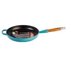 LE CREUSET 木柄琺瑯平底鍋 加勒比海藍, 1個, 28cm