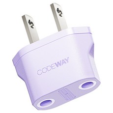 코드웨이 돼지코 220V 변환 110V 플러그 35 x 40 mm, 40mm, 퍼플, 1개