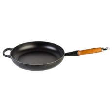 LE CREUSET 木柄琺瑯平底鍋 霧面黑, 1個, 24cm