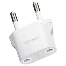 코드웨이 돼지코 220V 변환 유럽형 플러그 35 x 43 mm, 화이트, 1개