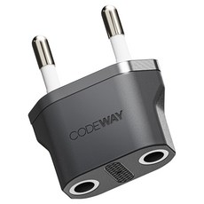 코드웨이 돼지코 220V 변환 유럽형 플러그 35 x 43 mm, 블랙, 1개