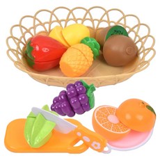 오즈토이 소쿠리 썰기 소꿉 주방놀이 과일세트 3307-3, 혼합색상, 1세트