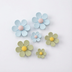 바비랩스 귀여운 데이지꽃 냉장고 인테리어 자석 2종 x 3p 세트, 블루, 그린