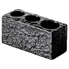 Block Mart 高級陶瓷牙刷架 3孔, 黑色, 1個