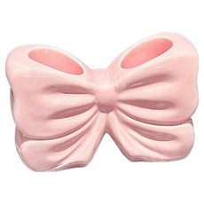 블럭마트 세라믹 리본 치약 칫솔꽂이, 핑크, 1개