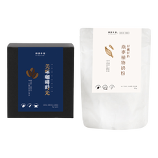順便幸福 咖啡燕麥拿鐵組, 1套, 杏仁果黑巧克濾掛 8g 12個 + 燕麥植物奶粉 350g