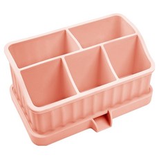 Block Mart 多功能排水浴室牙膏牙刷架, 粉紅色, 1個