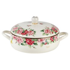 EJIRY 電磁爐 Imperial Rose 火鍋, 象牙白, 1個, 24cm