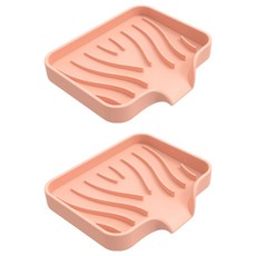 쉐리엘 욕실 다용도 깔끔 물빠짐 실리콘 비누 거치대 대, 피치, 2개