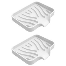 쉐리엘 욕실 다용도 깔끔 물빠짐 실리콘 비누 거치대 대, 화이트, 2개