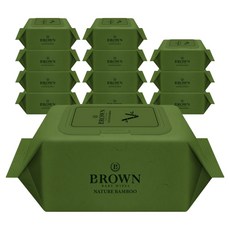 브라운 네이처 밤부 아기 물티슈 휴대형, 73g, 20매, 12개