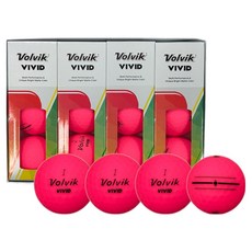 볼빅 시그니처 무광 VIVID Focus Line 골프공 3피스 18.5 x 14.5 x 4.5 cm, 핑크, 4개, 3개입 핑크, 4개, 3개입