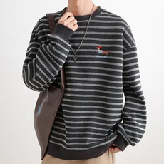 德普羅商務 男款臘腸狗刺繡亮點條紋大學T