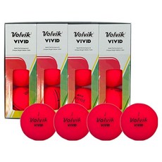 볼빅 시그니처 무광 VIVID Focus Line 골프공 3피스 18.5 x 14.5 x 4.5 cm, 레드, 4개, 3개입 레드, 4개, 3개입
