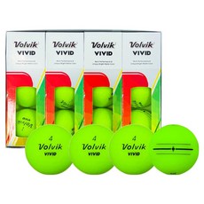 볼빅 시그니처 무광 VIVID Focus Line 골프공 3피스 18.5 x 14.5 x 4.5 cm, 그린, 4개, 3개입