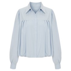 t.view 翻領抓皺氣球袖上衣 V6A-CBL004