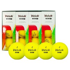 Volvik Signature 霧面 VIVID Focus Line 高爾夫球 3層 18.5 x 14.5 x 4.5 cm, 黃色, 4個, 3入