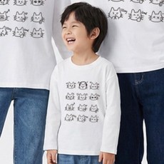 LITTLE RABBIT 家庭款 貓咪表情 長袖T恤
