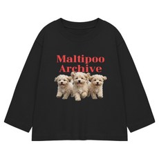 LITTLE RABBIT 家庭馬爾濟斯貴賓犬長袖T恤
