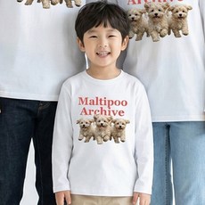 LITTLE RABBIT 家庭馬爾濟斯貴賓犬長袖T恤