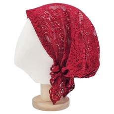 바른리빙 에스닉 헤어 두건 모자 DK-19, 레드, 1개