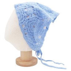 바른리빙 삼각 뜨개 주방 위생 두건 모자, 블루, 1개