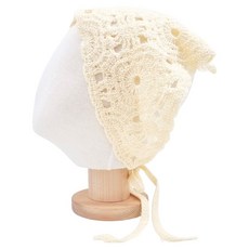 바른리빙 삼각 뜨개 주방 위생 두건 모자, 아이보리, 1개