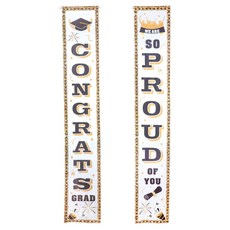 STUPID 畢業典禮經典直式橫幅2件組, 白色