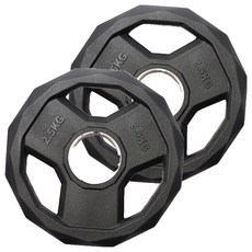 머슬피크 프리미엄 원판 바벨, 2.5kg, 2개, 블랙