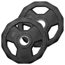 머슬피크 프리미엄 원판 바벨, 10kg, 2개, 블랙