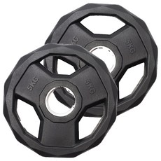 머슬피크 프리미엄 원판 바벨, 5kg, 2개, 블랙