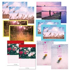 Iciel design 照片明信片 6款 x 2張組合, 混合顏色, 1套