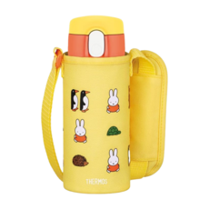 THERMOS 膳魔師 兒童保冷吸管水壺 附背帶 FJV-400FB, Y-OR 黄橙色米菲兔, 1個, 410ml