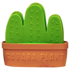 Mirnoa 矽膠仙人掌擺飾杯墊 6入 + 底座套組 MMM3479, 橘色(底座), 1套