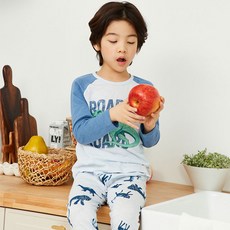 ORGANICMOM 兒童用 Dough-ne 長袖棉質內衣上下套裝 MHSL9K05