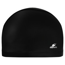 SENTI 素色矽膠泳帽, 黑色, 1個