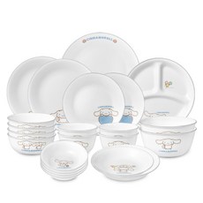 Corelle Brands 康寧餐具 大耳狗喜拿 4人韓式餐具組 22件組, 混合色, 1套, 10種