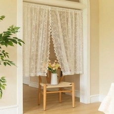 엑스터 프렌치 레이스 봉집형 문가리개 커튼