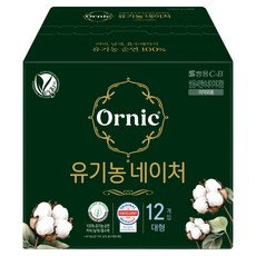 오닉 네이처 순면 생리대 날개형, 대형, 12개입, 1개
