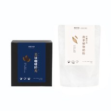 順便幸福 咖啡燕麥拿鐵組, 1套, 清香果酸曼巴濾掛咖啡 8g 12包 + 燕麥植物奶粉 350g