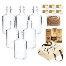 mir 威士忌套組 小玻璃洋酒瓶 200ml IS200S 6入 金色套組, 1套