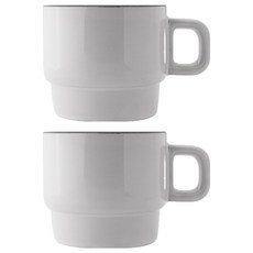 라운드앤플랫 쉐이드 미디 머그 240ml, 크림, 2개