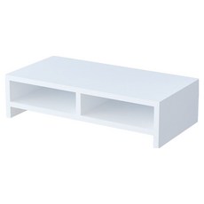 맙소샵 심플 책상정리 MDF 수납 모니터받침대 2단레이어 HR2614, 화이트