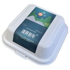 TINA PICNIC 紙漿容器 + 新年貼紙組 謹賀新年 海軍藍, 20套, 容器 + 貼紙