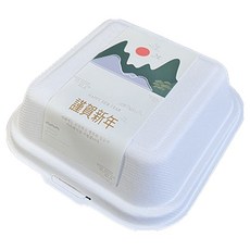TINA PICNIC 紙漿容器 + 新年貼紙組 謹賀新年 米白色, 20套, 容器 + 貼紙
